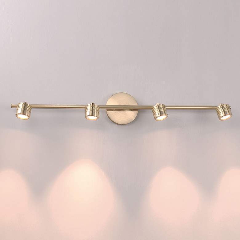 Image 1 WAC Vector 4-Light Brushed Brass LED Track Fixture