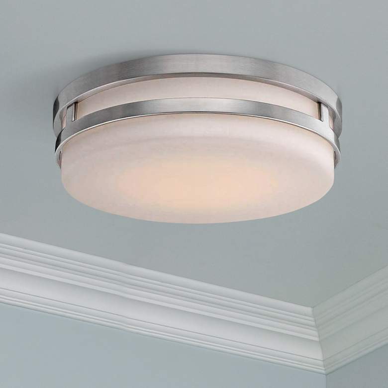 Image 1 WAC Vie 14" Wide Brushed Nickel LED Ceiling Light