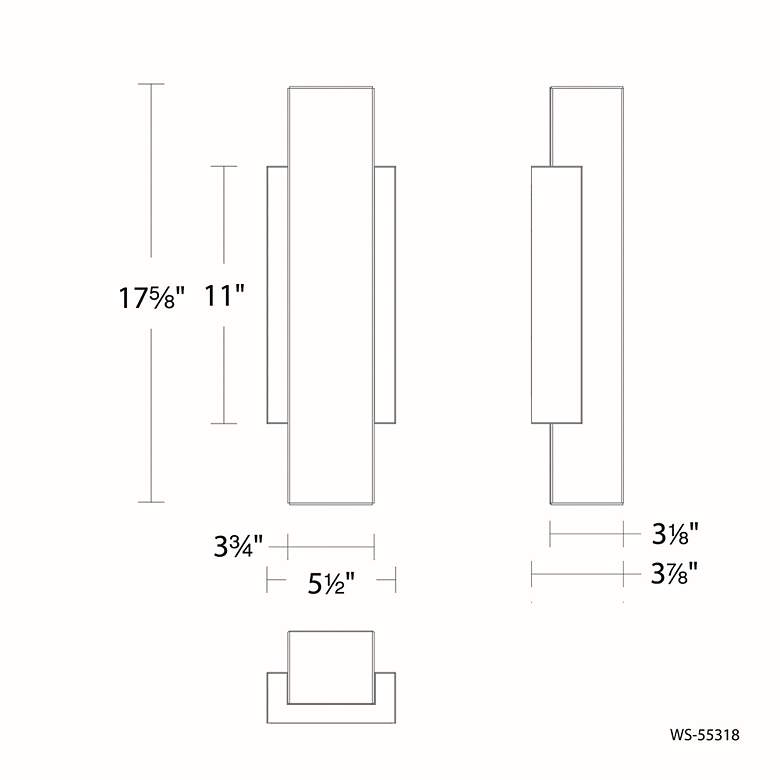 Image 5 WAC Volga 17 1/2" High Matte Black LED Wall Sconce more views