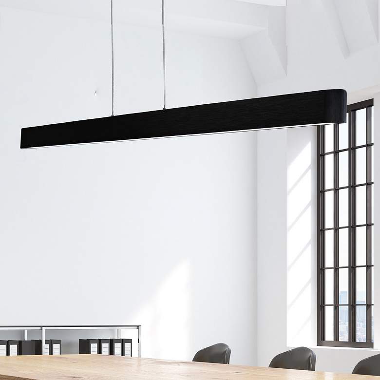 Image 2 WAC Volo 74 1/2" Wide Brushed Black LED Linear Pendant