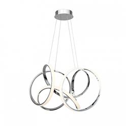 WAC Vornado 29" Wide Chrome LED Ribbon Pendant Light