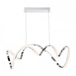 WAC Vornado 41" Wide Modern Chrome LED Ribbon Pendant Chandelier