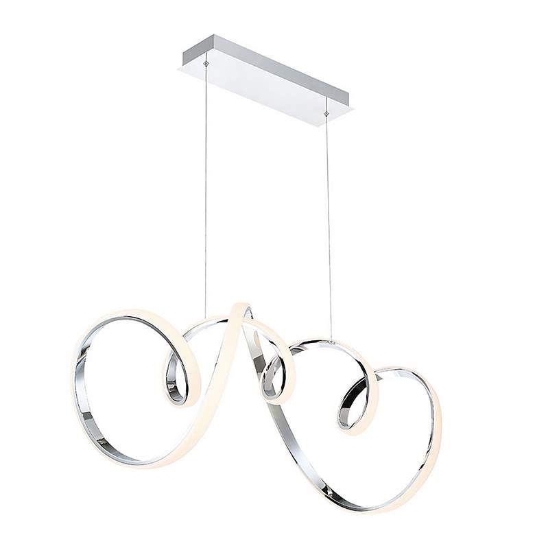 Image 2 WAC Vornado 41" Wide Modern Chrome LED Ribbon Pendant Chandelier more views