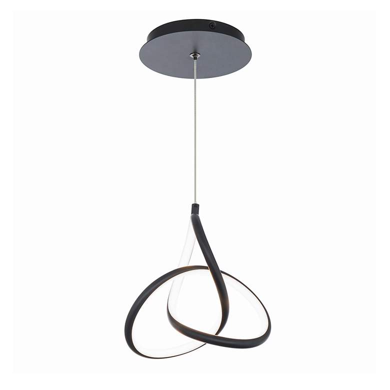 Image 3 WAC Vornado 7" Wide Black Metal Swirls LED Mini Pendant more views