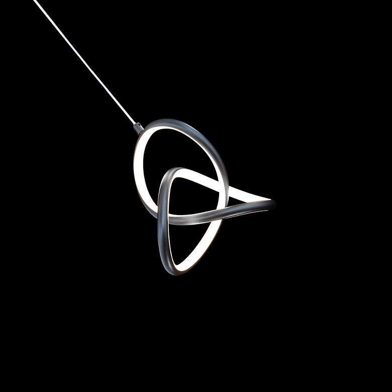 Image 4 WAC Vornado 7" Wide Black Metal Swirls LED Mini Pendant more views