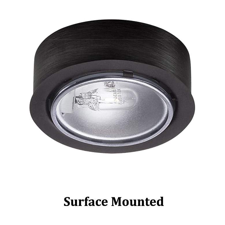 Image 1 WAC Xenon 2.63" Wide Round Black Button Under Cabinet Light