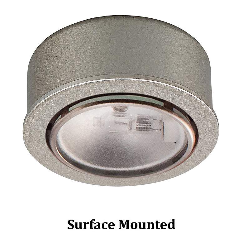 Image 1 WAC Xenon 2.63" Wide Round Nickel Button Under Cabinet Light