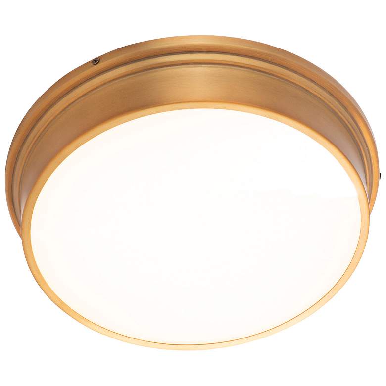 Image 5 WAC York 12" Wide Aged Brass LED Ceiling Light more views