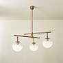 3_Wade 44 1/4" Wide Patina Brass 3-Light Chandelier more views
