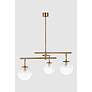 4_Wade 44 1/4" Wide Patina Brass 3-Light Chandelier more views
