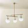 6_Wade 44 1/4" Wide Patina Brass 3-Light Chandelier more views