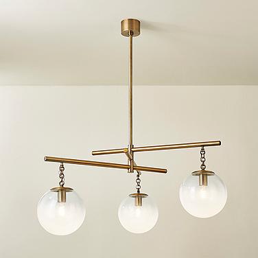 Wade 44 1/4" Wide Patina Brass 3-Light Chandelier