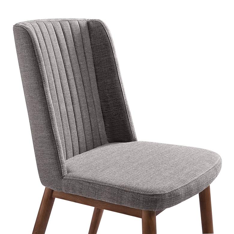 Image 3 Wade Mid-Century Dining Chair in Walnut Finish and Gray Fabric - Set of 2 more views