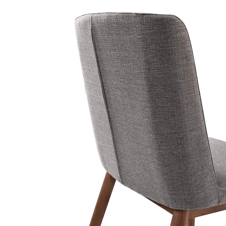Image 5 Wade Mid-Century Dining Chair in Walnut Finish and Gray Fabric - Set of 2 more views