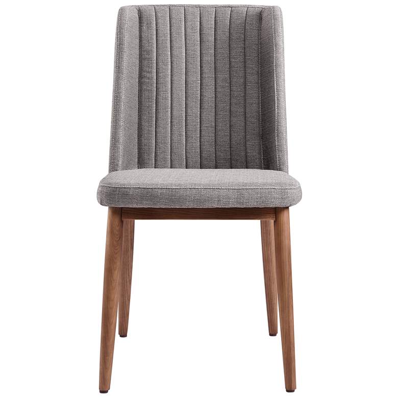 Image 6 Wade Mid-Century Dining Chair in Walnut Finish and Gray Fabric - Set of 2 more views