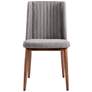 Wade Mid-Century Dining Chair in Walnut Finish and Gray Fabric - Set of 2