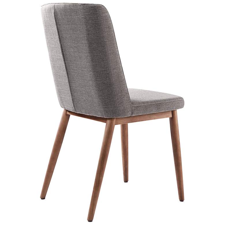 Image 7 Wade Mid-Century Dining Chair in Walnut Finish and Gray Fabric - Set of 2 more views