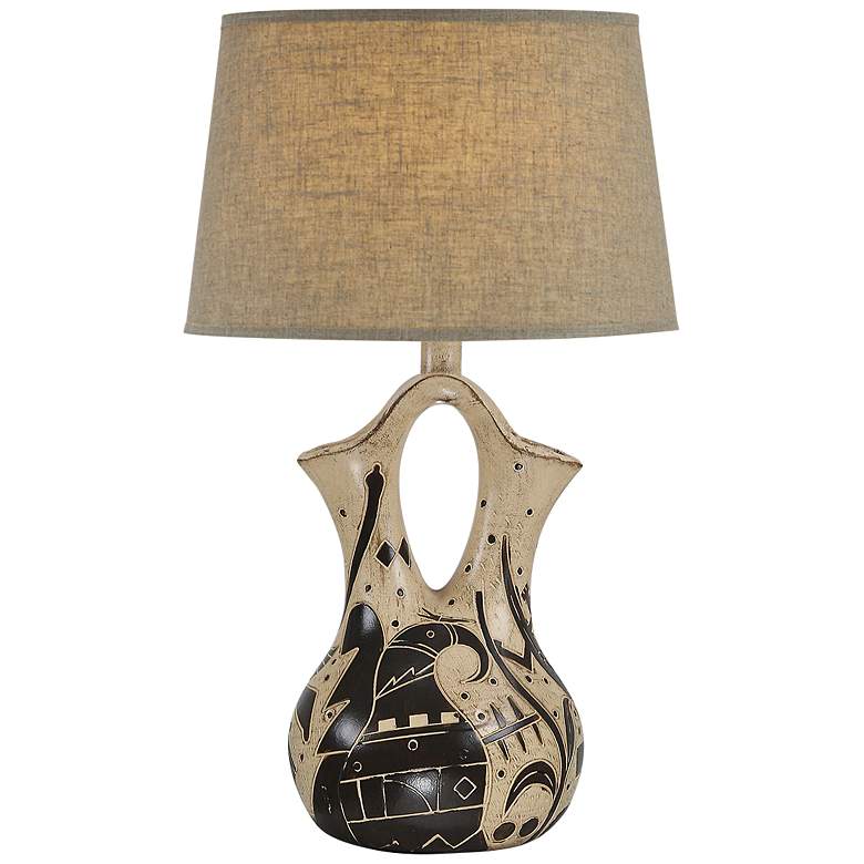 Image 2 Wade Weathered Sand Hydrocal Vase Table Lamp