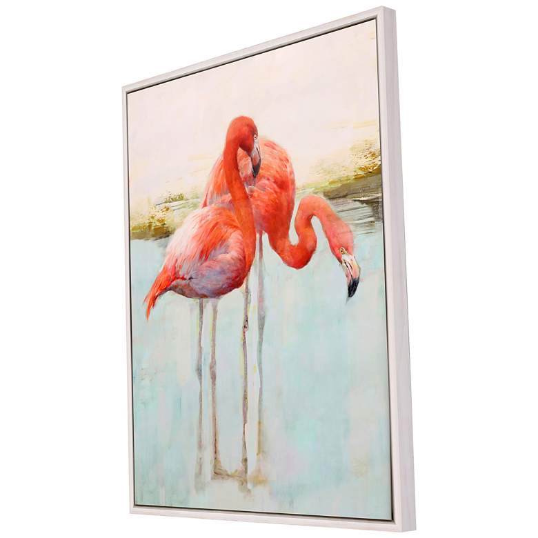 Image 4 Wading Flamingo II 42 inch High Giclee Framed Canvas Wall Art more views