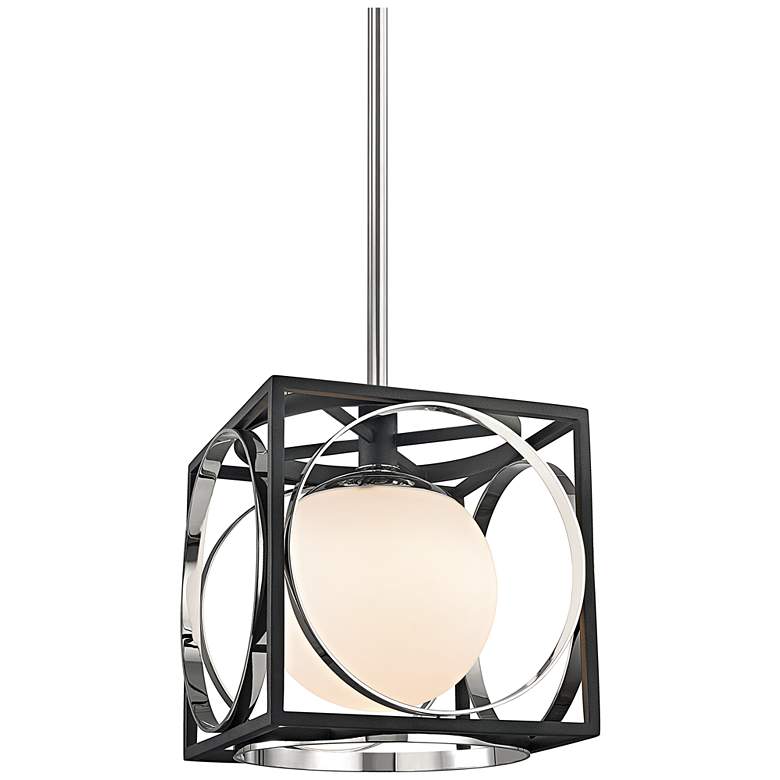 Image 1 Wadsworth 10" Wide Polished Nickel and Black Mini Pendant