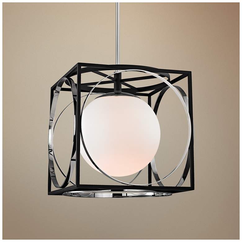 Image 1 Wadsworth 17 3/4" Wide Nickel and Black Pendant Light