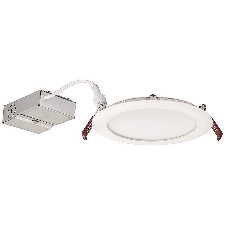 Image 1 Wafer&#8482; 4 inch Round Brushed Nickel Switchable LED Downlight