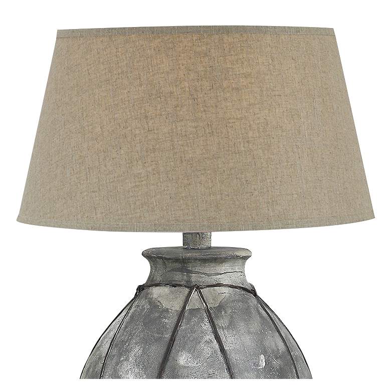 Image 2 Wagner 29 inch Gray Wash Hydrocal Rustic Vase Table Lamp more views