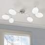 Wagner 41" Wide Polished Nickel 6-Light Modern LED Ceiling Light