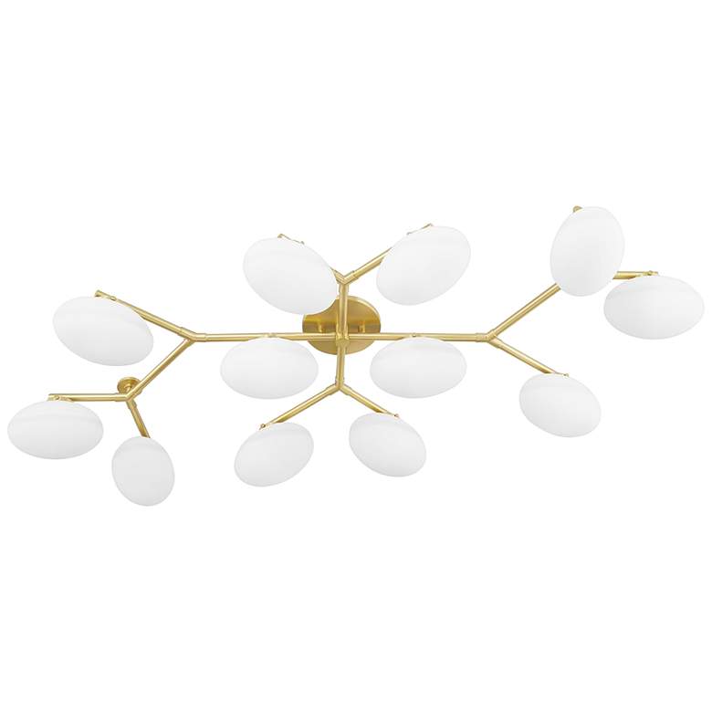 Image 2 Wagner 59 1/2" Wide Aged Brass 12-Light LED Ceiling Light