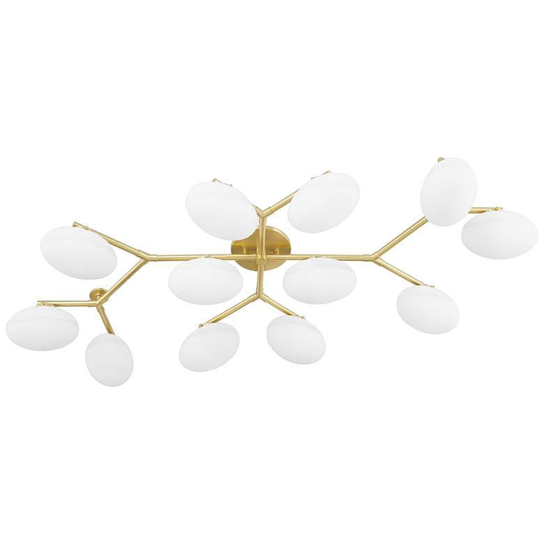 Image 2 Wagner 59 1/2 inch Wide Aged Brass 12-Light LED Ceiling Light