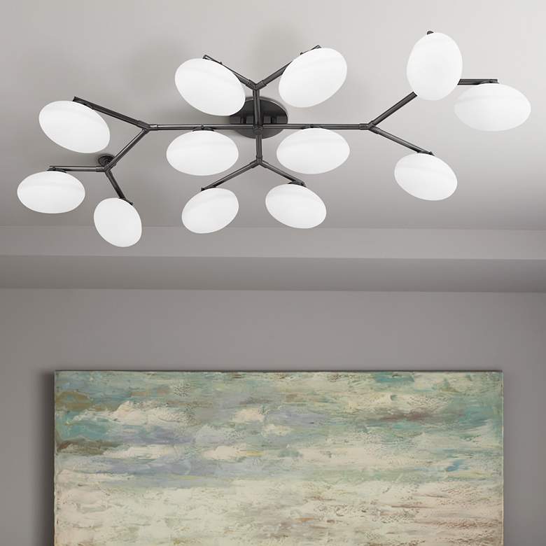 Image 1 Wagner 59 1/2" Wide Old Bronze 12-Light LED Ceiling Light