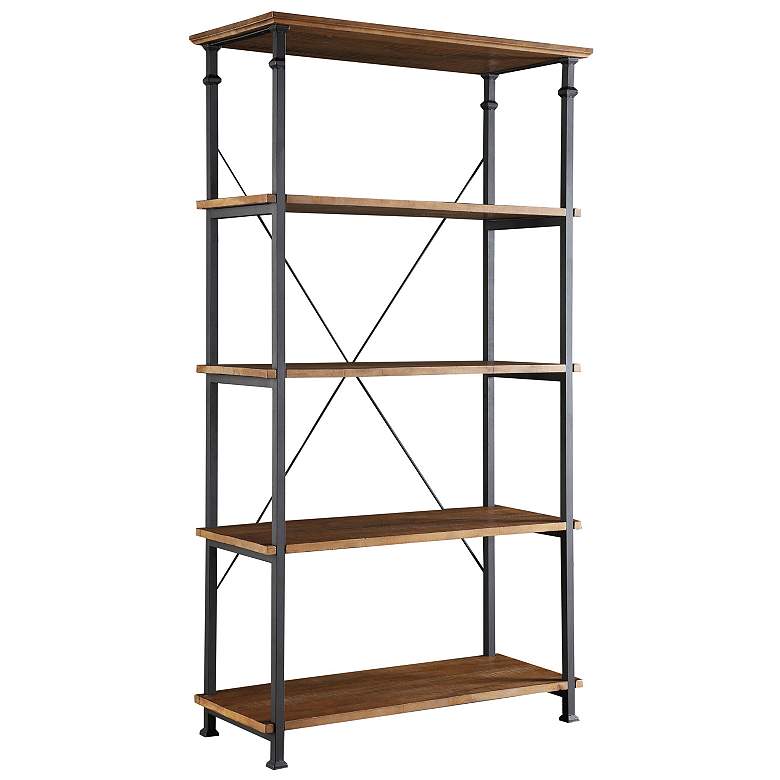 Image 1 Wagner 72" High Natural Pine Wide Bookshelf