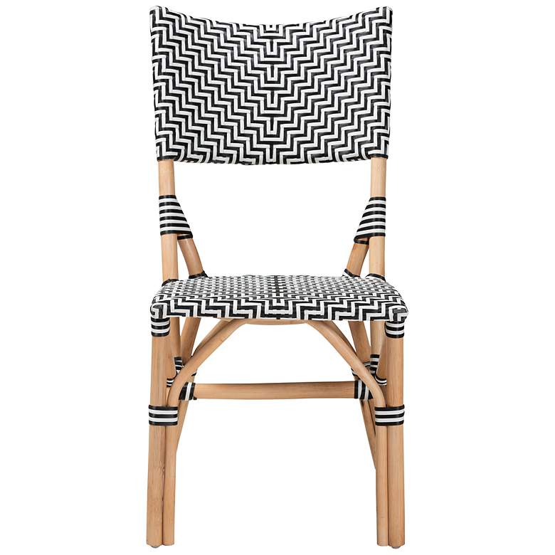 Image 6 Wagner Black and White Woven Rattan French Bistro Chair more views