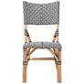 Wagner Black and White Woven Rattan French Bistro Chair