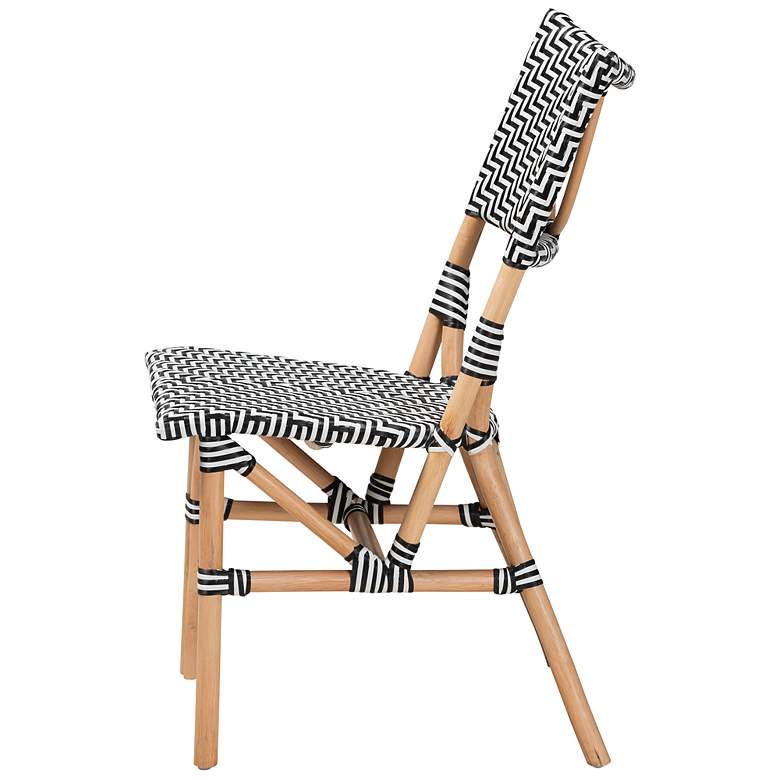Image 7 Wagner Black and White Woven Rattan French Bistro Chair more views