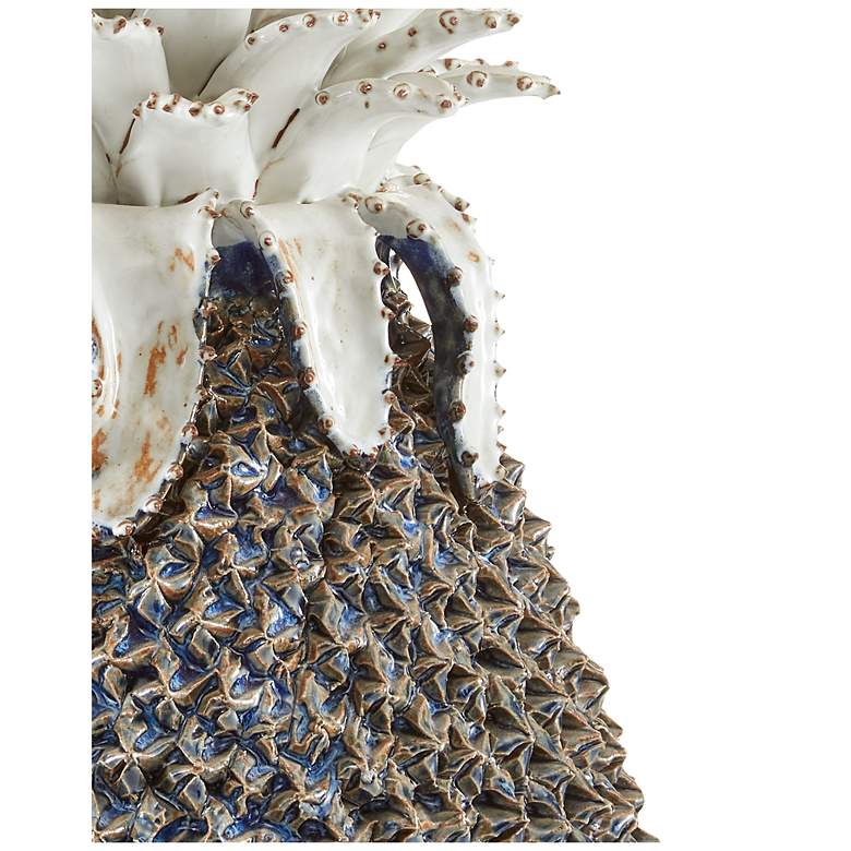 Image 3 Waikiki 21" High Blue White Ceramic Pineapple Sculpture more views