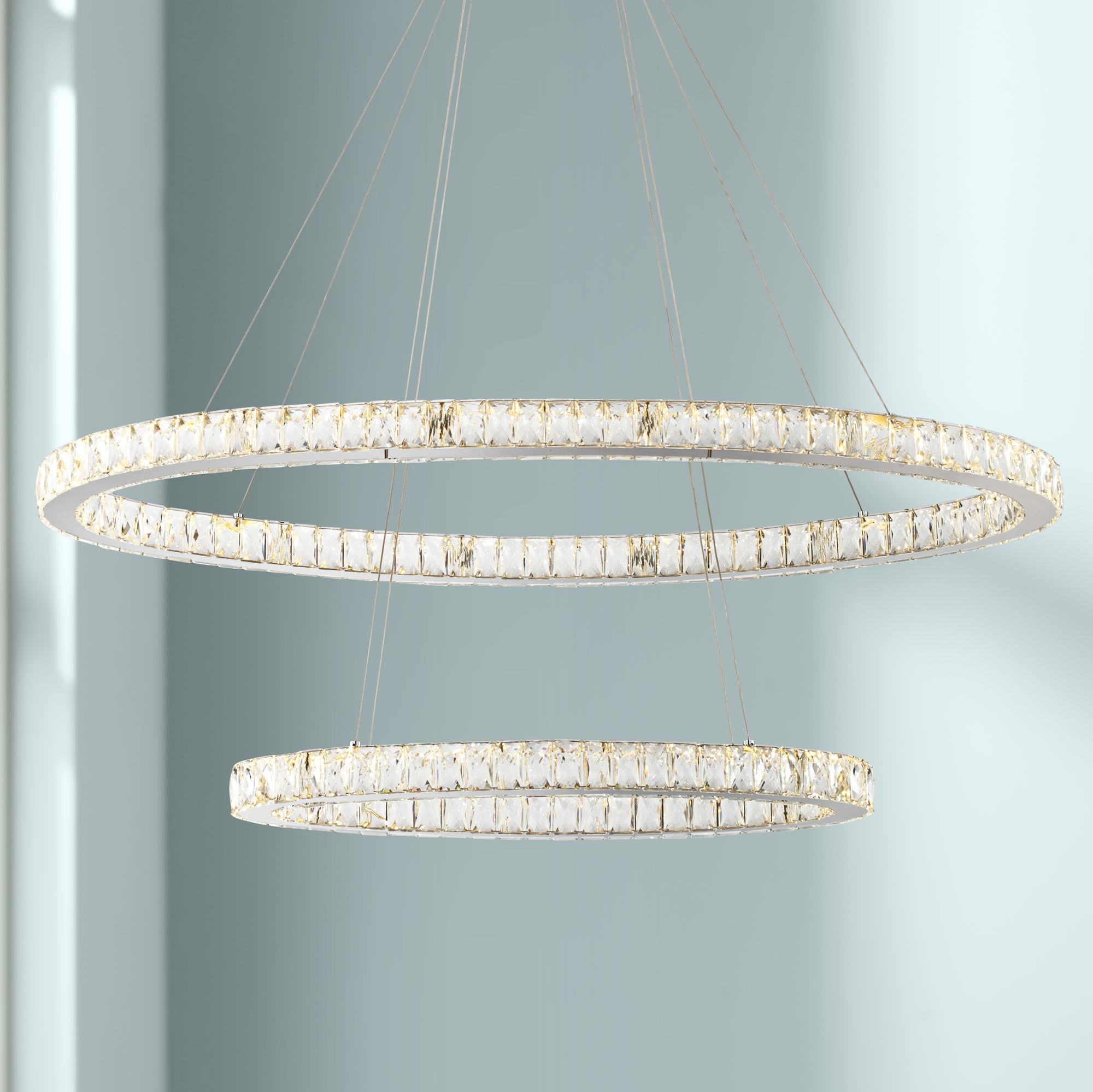 crystal hoop chandelier