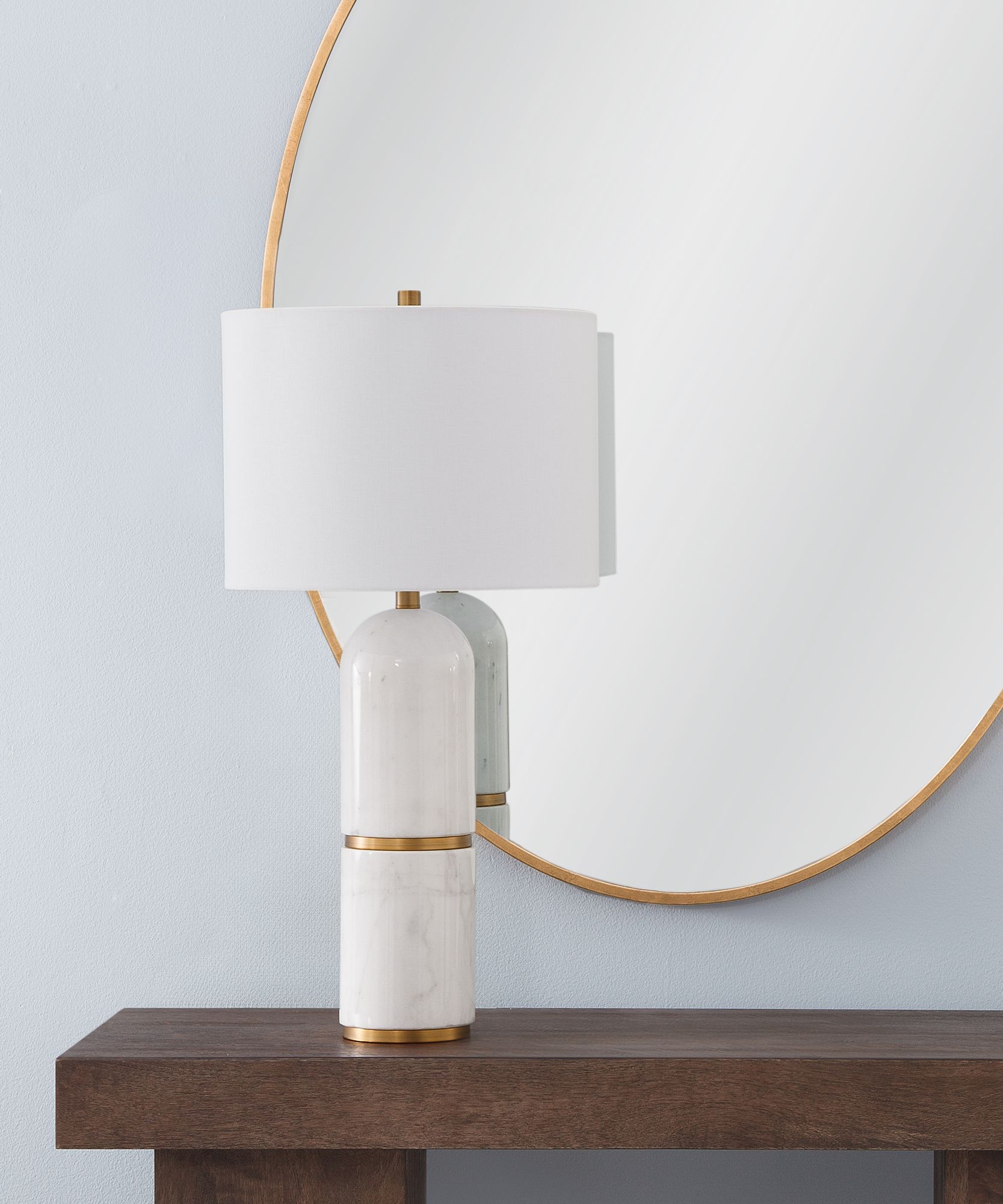 Image 2 Wake 30" High White And Brass Table Lamp more views