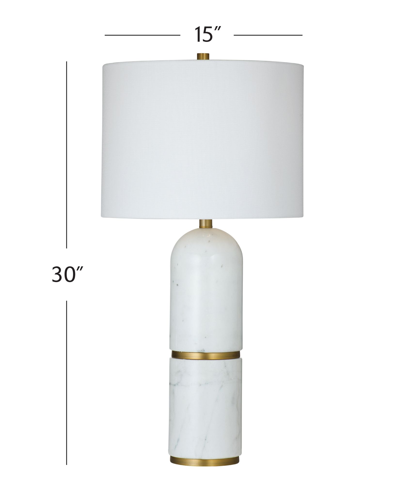 Image 3 Wake 30" High White And Brass Table Lamp more views