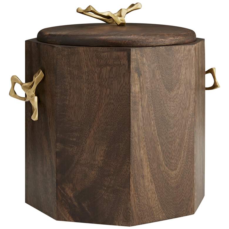 Image 1 Wakefield 11" Wide Walnut Mango Wood Ice Bucket