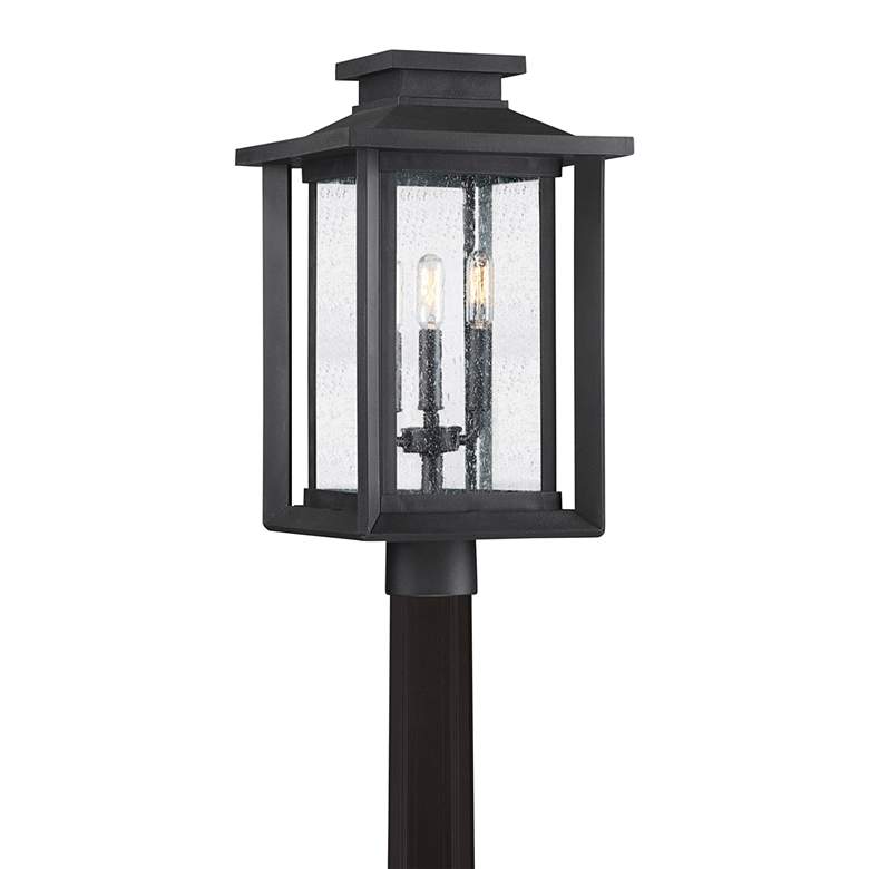Image 1 Wakefield 19 1/4"H Earth Black 3-Light Outdoor Post Light
