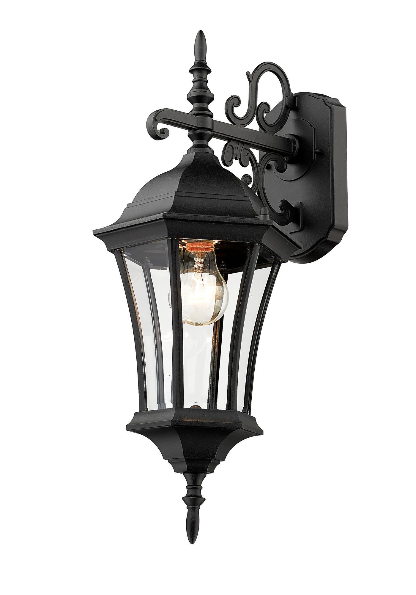 Wakefield 21 3/4" High Black Outdoor Wall Light in scene