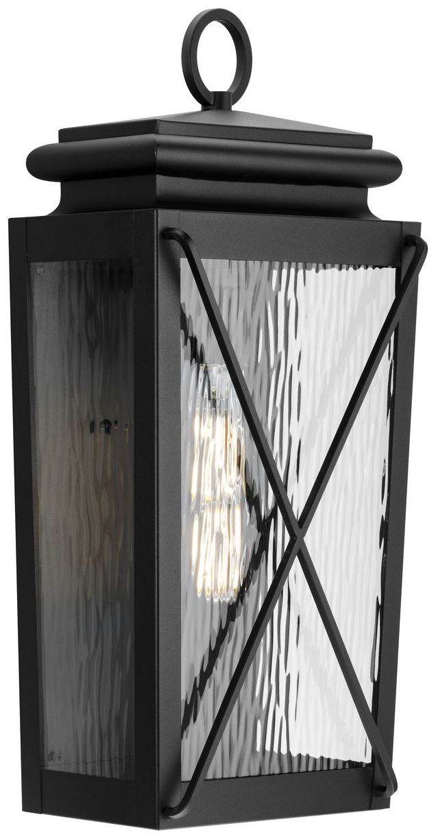 Wakeford Collection One-Light Clear Water Glass Medium Outdoor Wall Lantern