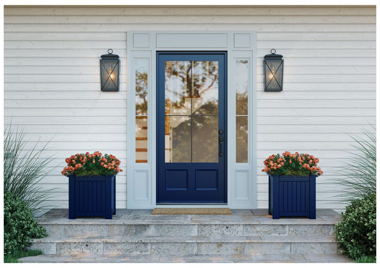 Image 2 Wakeford Collection One-Light Clear Water Glass Medium Outdoor Wall Lantern more views