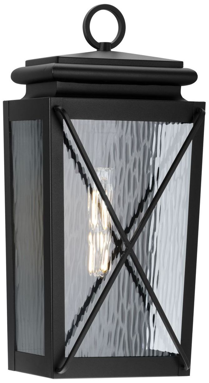 Image 3 Wakeford Collection One-Light Clear Water Glass Medium Outdoor Wall Lantern more views