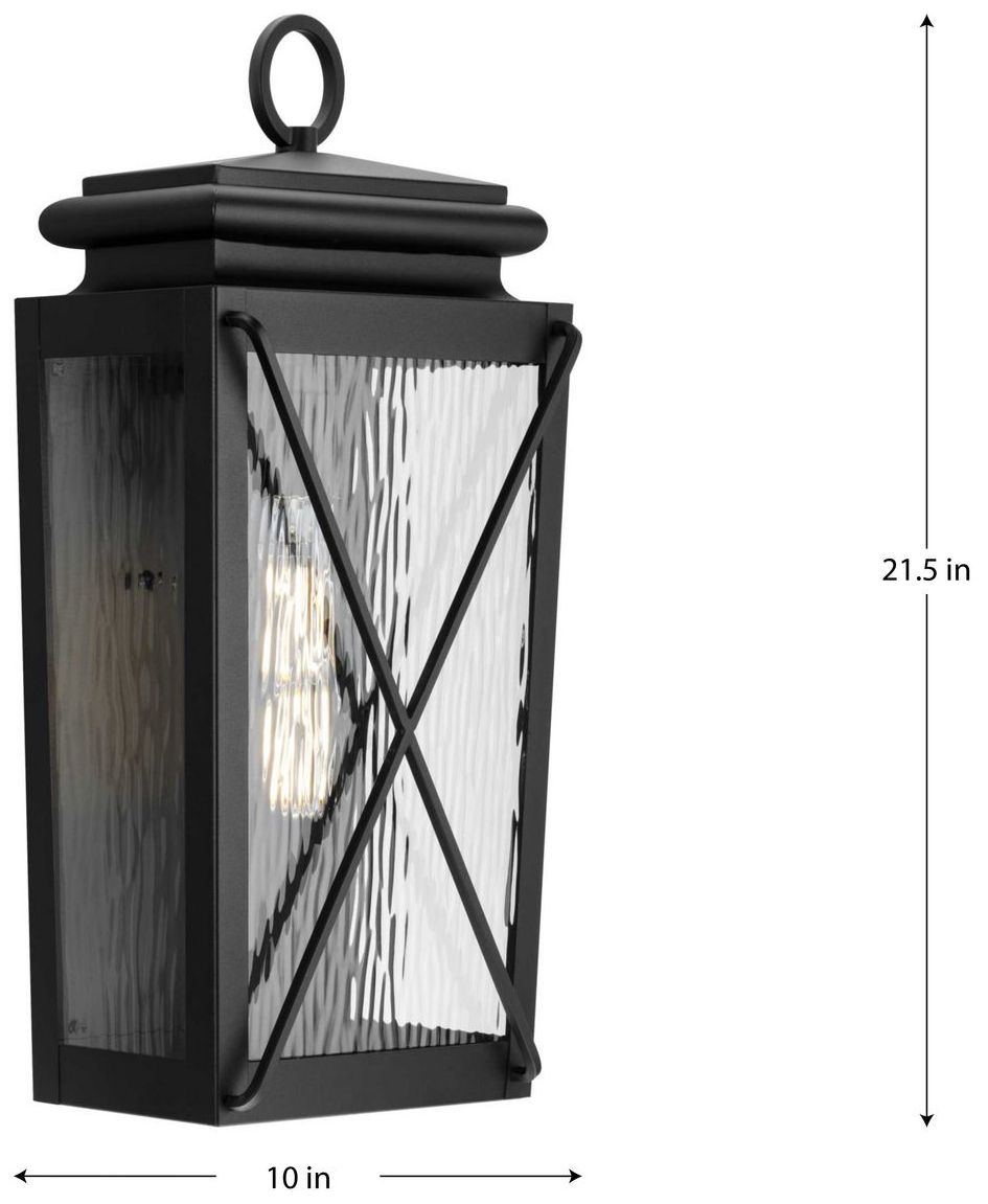 Image 4 Wakeford Collection One-Light Clear Water Glass Medium Outdoor Wall Lantern more views