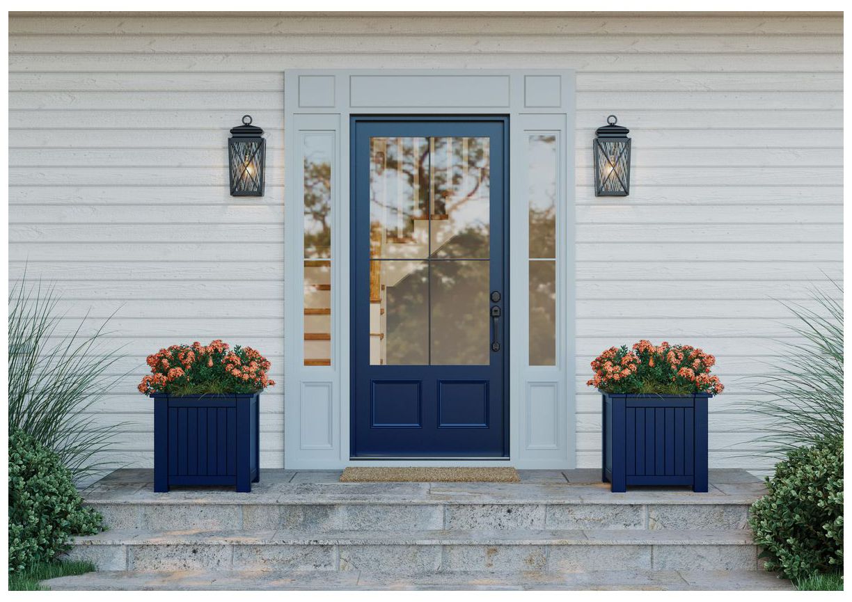 Image 2 Wakeford Collection One-Light Clear Water Glass Small Outdoor Wall Lantern more views
