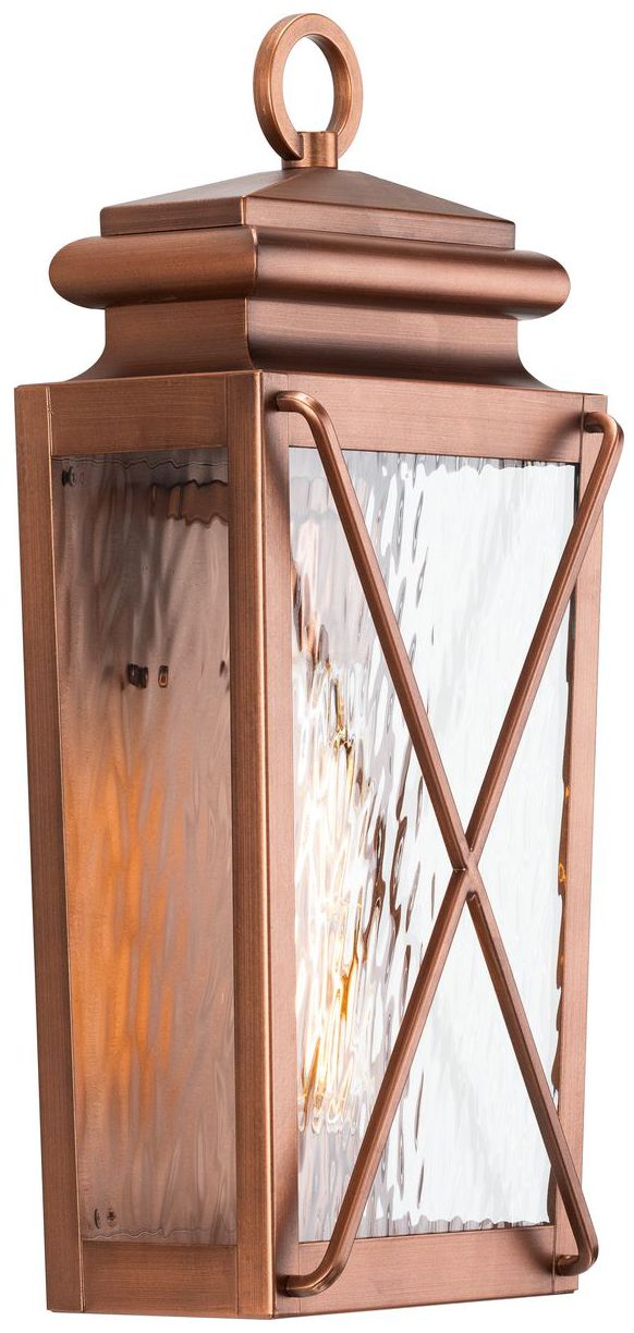 Image 3 Wakeford Collection One-Light Clear Water Glass Small Outdoor Wall Lantern more views