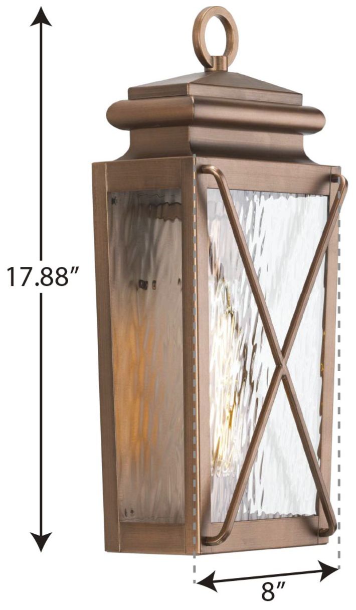 Image 4 Wakeford Collection One-Light Clear Water Glass Small Outdoor Wall Lantern more views