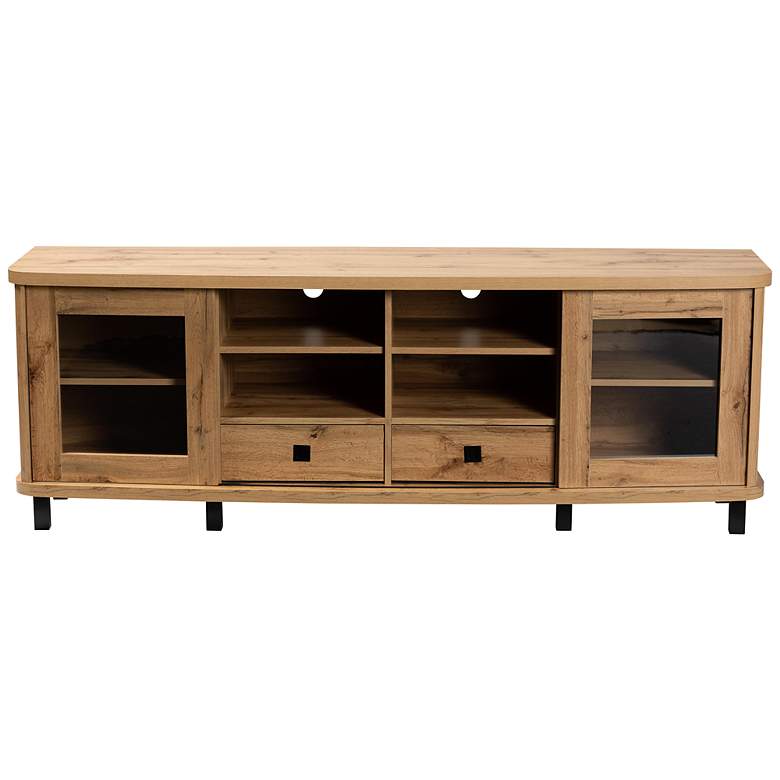 Image 7 Walda 70 1/4" Wide Oak Brown Wood 2-Drawer TV Stand more views